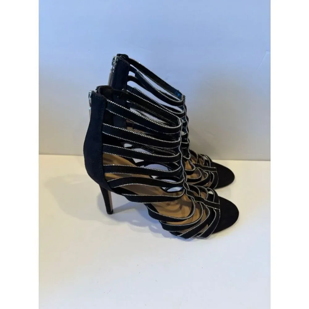 Black Strappy High Heel Sandals - Women's Fashion Stilettos BCB GENERATION